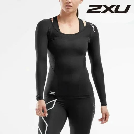 قميص ضغط 2XU للنساء باللون الأسود