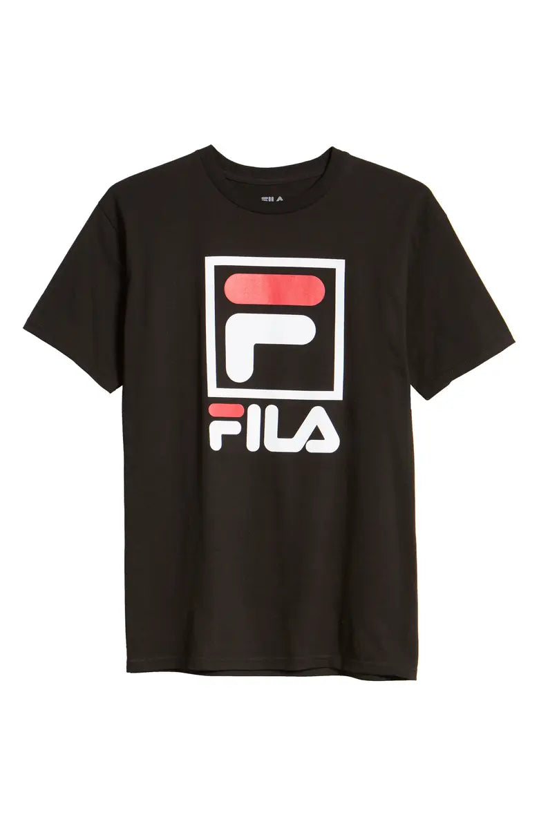 FILA Stacked Logo MEN T-Shirt BLACK