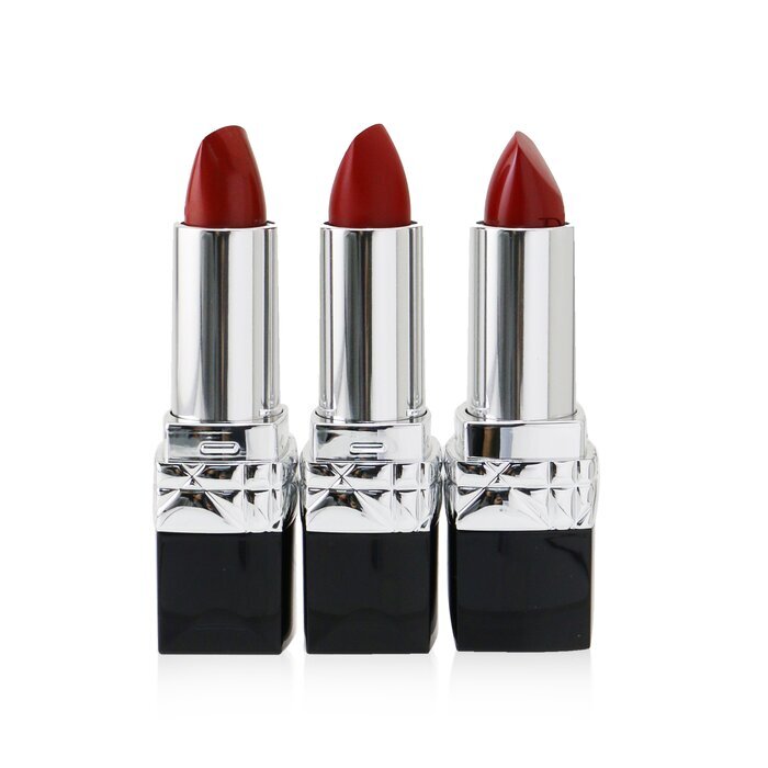 Rouge Dior Trio Set of Three 999 Lipsticks - Satin, Matte and Velvet Finishes