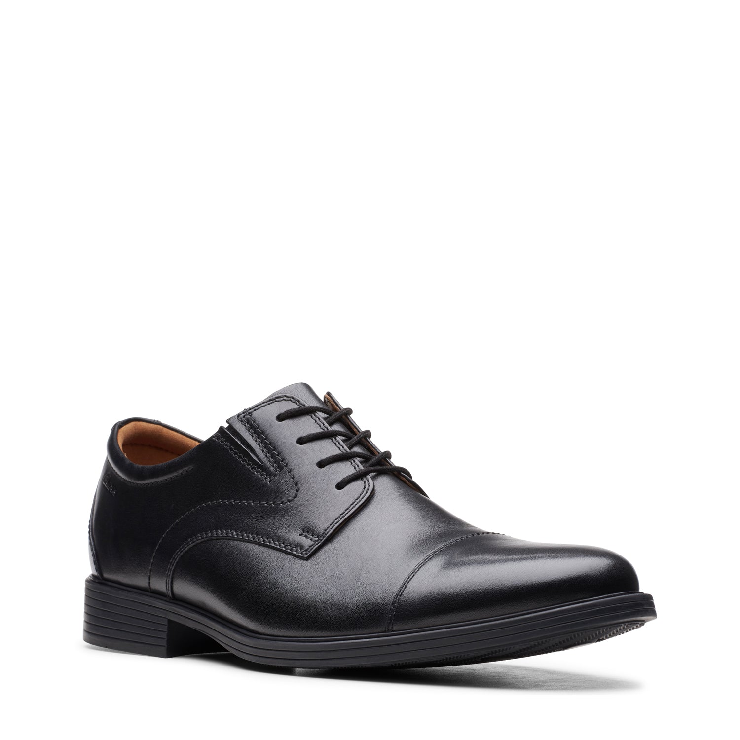Clarks Mens - Whiddon Cap Black Leather