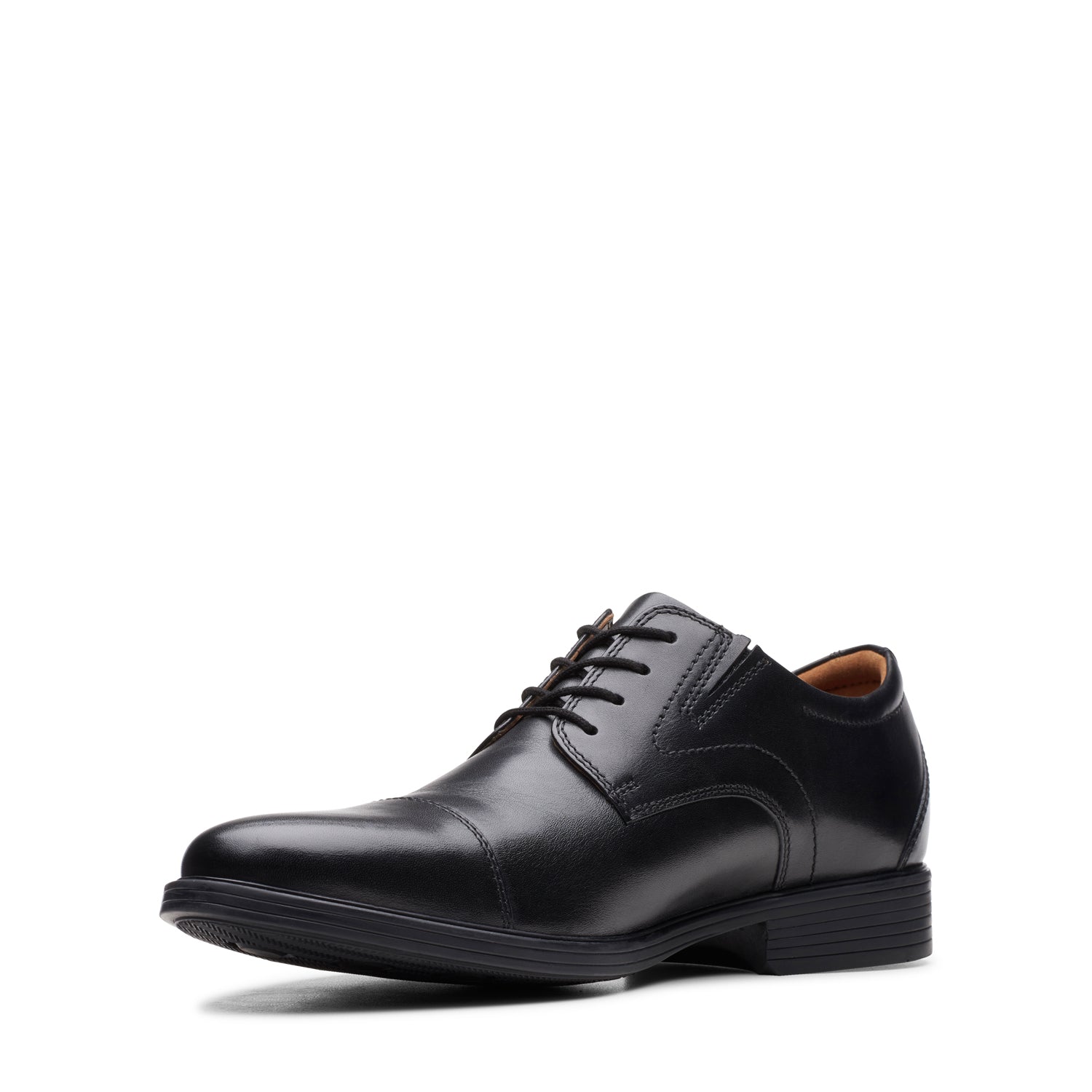 Clarks Mens - Whiddon Cap Black Leather