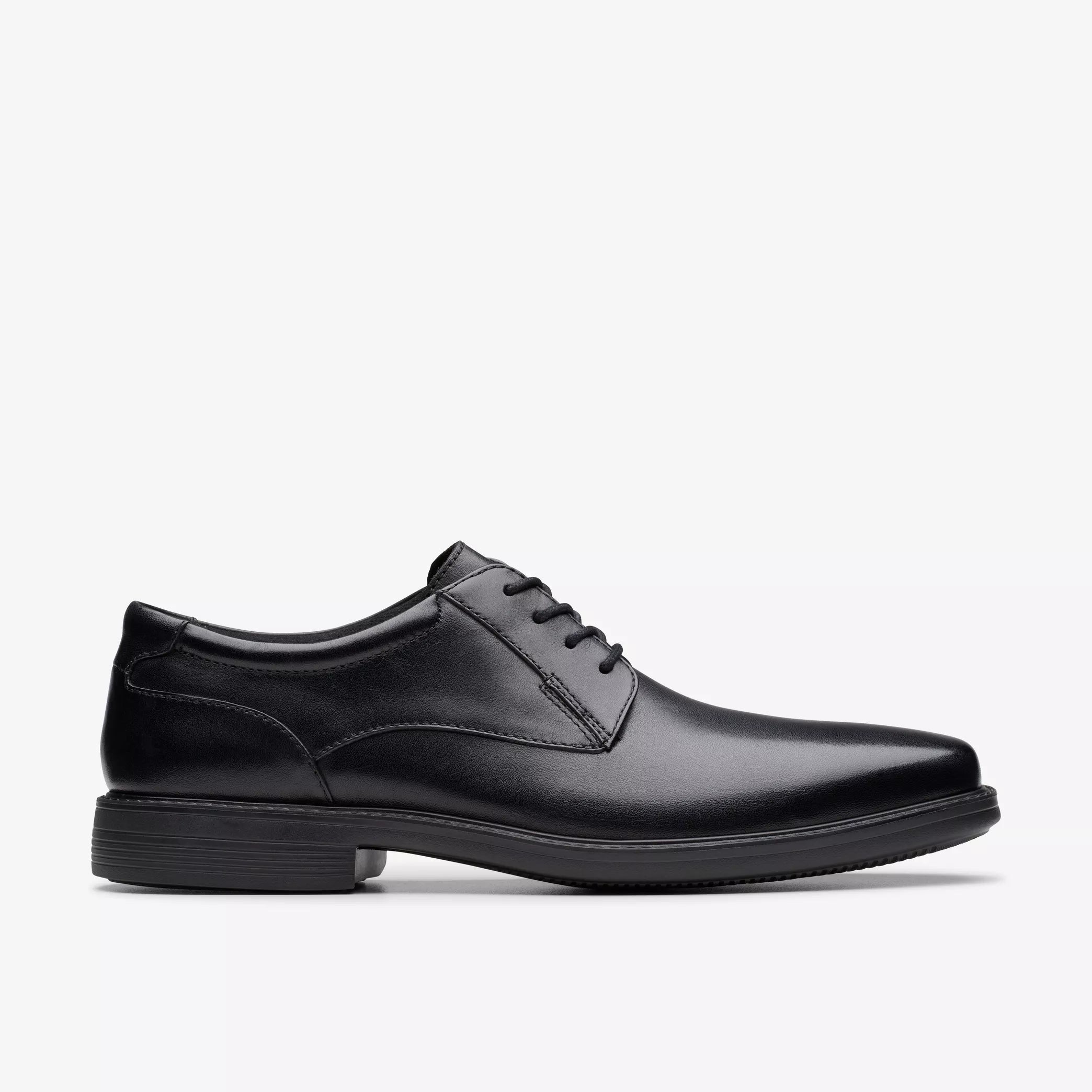 Clarks Wendell Lace II 'Black Leather' - Men's Shoes