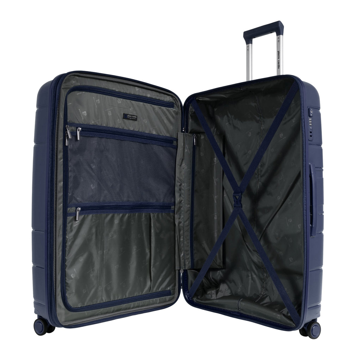 حقيبة سفر بيير كاردان رمادية زرقاء مقاس 28 بوصة