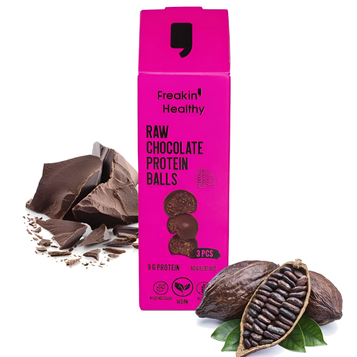 Freakin Healthy Raw Chocolate Protein Balls 60gm