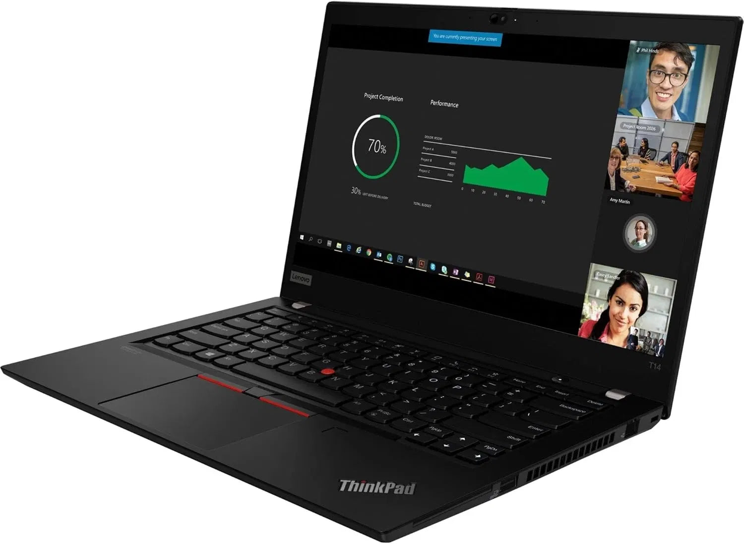 Lenovo ThinkPad T14 14" FHD Laptop – AMD Ryzen 7 Pro 4750U, 16GB RAM, 512GB SSD, Windows 10, Black - Used