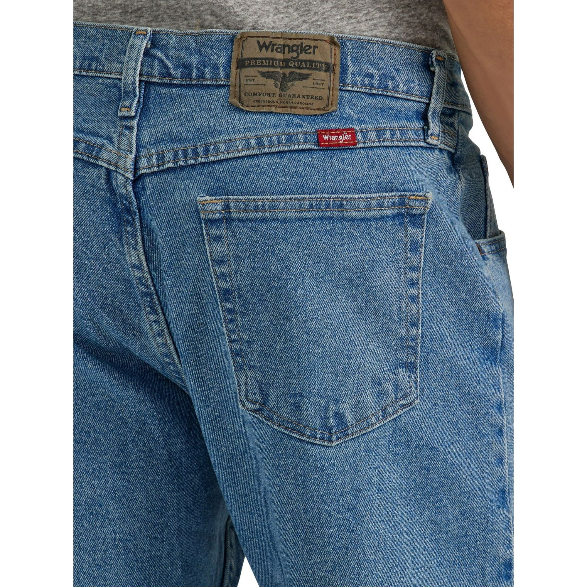 المقاس: 34*32 - بنطلون جينز Wrangler للرجال والرجال الكبار بقصّة مريحة مع مرونة