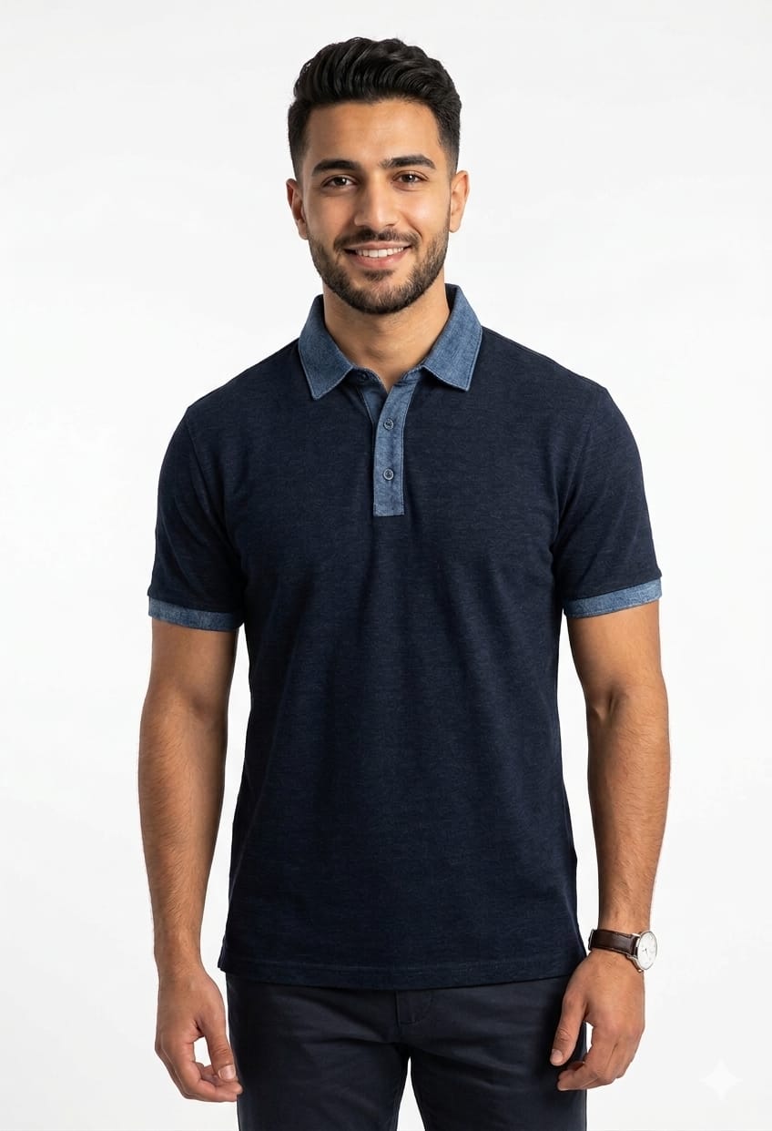 Denim & Flowers Men Navy Blue T-Shirt