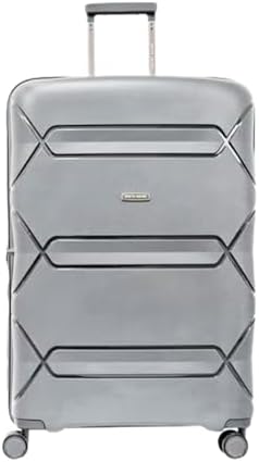 Pierre Cardin UNBREAKABLE Luggage Lightweight suitcase for travel TSA Approved, Double Zipper (Set of 4, White)