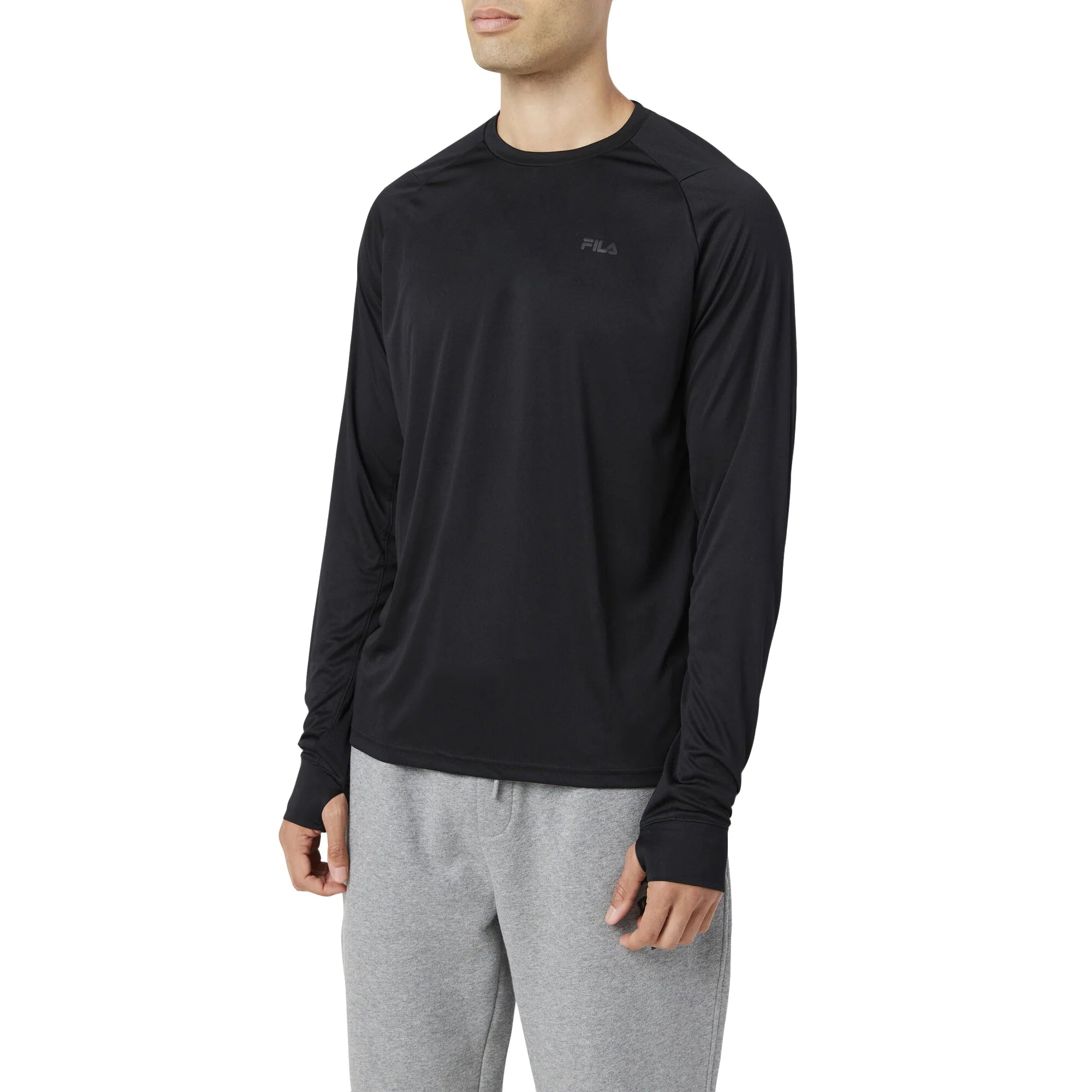 FILA Jazam Long Sleeve Mens Tennis BLACK Shirt