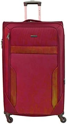 Sonada Lighweight luggage 4 Wheels Softside Suitcase for travel, ANTI Theft Digit Lock (Set of 3, Red)