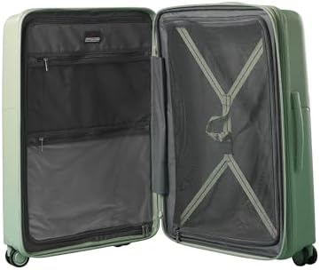 SONADA Almeria Unbreakable Luggage set, TSA Approved Lock, Anti theft Double Zipper lock suitcase set, Expandable (Green)