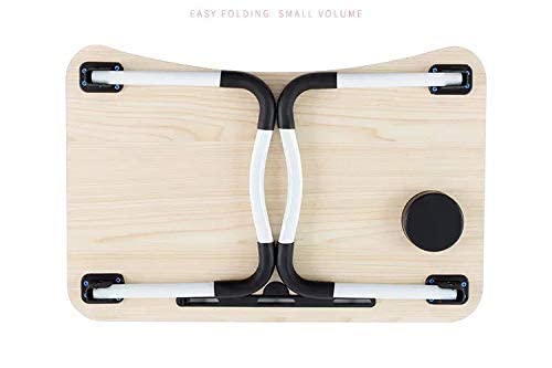 طاولة كمبيوتر محمول COOLBABY قابلة للطي مع حامل آيباد وكوب وحامل كمبيوتر محمول للدراسة والسرير والأريكة وطاولة كمبيوتر بأرجل قابلة للطي لمشاهدة الأفلام - وردي