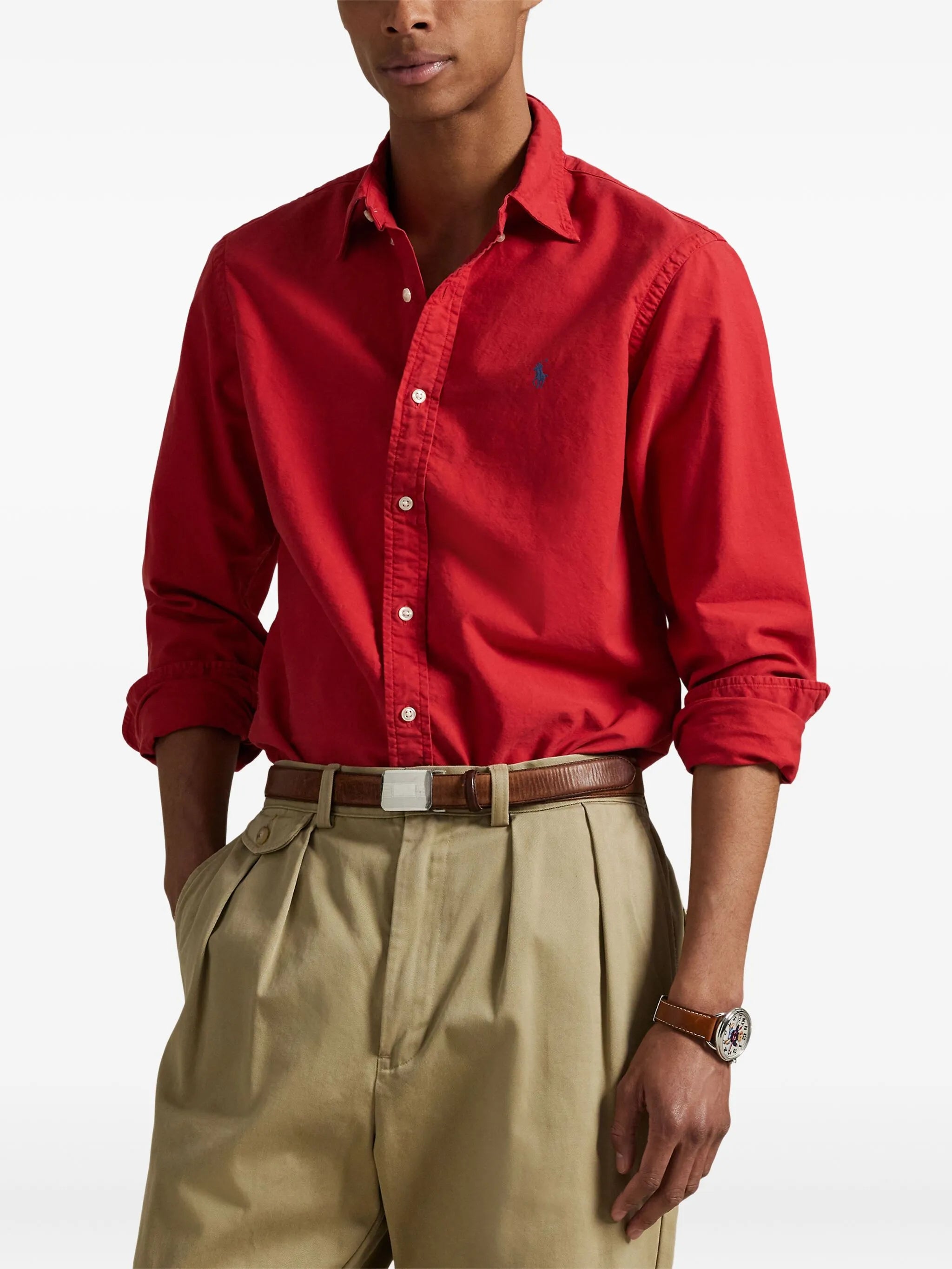 Polo Ralph Lauren embroidered-logo shirt RED