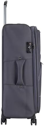 Pierre Cardin Softside Luggage Set of 3 Extra Large Size, Premium and Lightweight Fabric Material Suitcase, ANTI Theft Double Zipper, Expandable, 4 Double Wheels (Grey)