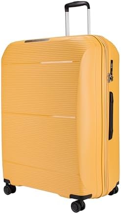 Pierre Cardin Unbreakable Luggage Set of 4, Anti Theft Double Zipper With International Lock Suitcase for Travel, 4 Double Silent Wheels, Expandable Zipper for More Space, Unisex Suitcase (Yellow)