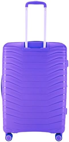 Pierre Cardin Unbreakable Luggage,Expandable Zipper,4 Spiner Whels, Set of 4 PCS (Purple)