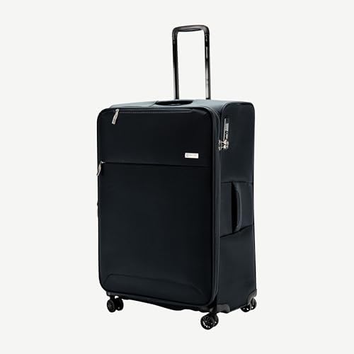 Pierre Cardin Softside Luggage Set of 3, Lightweight and Darable Material, TSA Lock, UNISEX Travel Suitcase (Black)