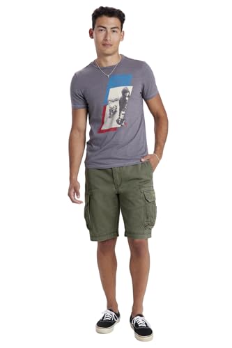 المقاس: 32 - شورت يونيون باي رجالي بحزام Survivor، عسكري،