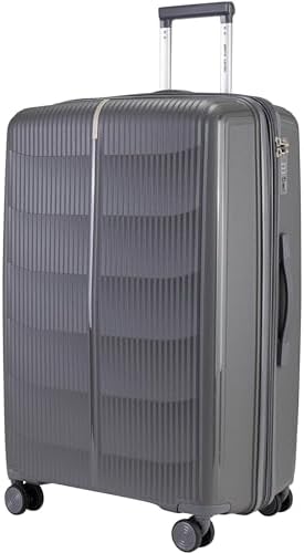 Pierre Cardin Unbreakable Luggage Set of 3, Expandable and Anti Theft Double Zipper Suitcase, 4 Double Smooth and Silent Wheels, TSA Approved Luggage for Travel (GREY)