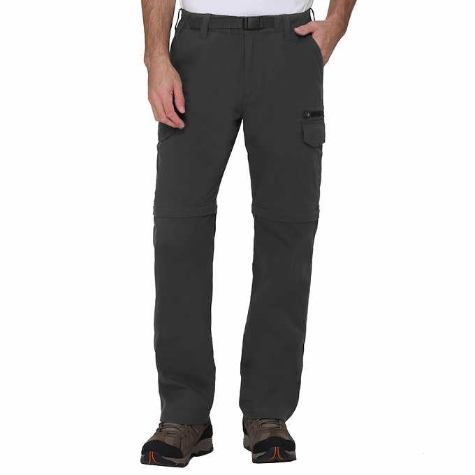 المقاس: LX 32 - بنطلون كارجو من BC Clothing للرجال - بنطلون تكتيكي - بنطلون خارجي قابل للتحويل للمشي لمسافات طويلة للرجال (رمادي، LX32)