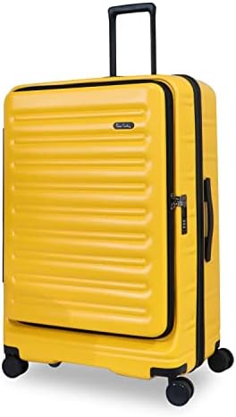 Pierre Cardin Front Zipper Luggage Lightweight Hardside Suitcase for Travel, TSA Approved, ANTI Theft Double Zipper (Set of 3, Yello