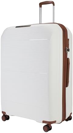 Pierre Cardin Unbreakable Luggage Set of 4, Anti Theft Double Zipper With TSA Approved Lock Suitcase for Travel, 4 Double Silent Wheels, Expandable Zipper for More Space, Unisex Suitcase (White)