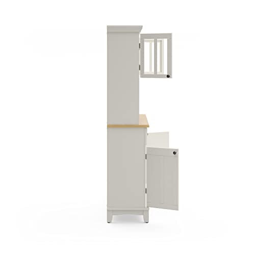 خزائن جانبية من هوم ستايلز، بوفيهات، خزائن، خزانة، طاولة تقديم مع خزانة، لون أبيض فاتح