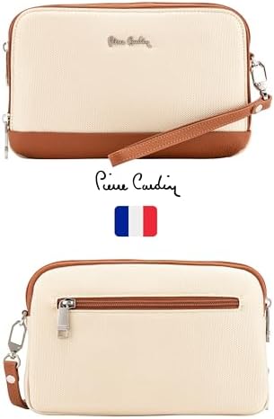 Pierre Cardin Unisex Essential Water Repellent Washbag For Travel, Men Multi Purpose Pouch For Office And Travel PB87088 Beige