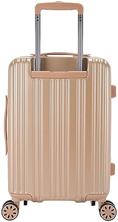 Pierre Cardin 20 Inch laptop trolley bag Strong shell Front Pocket with Laptop Compartment rolling laptop bag for business and Travel, TSA Approved Lock (PC86326-Champagne)