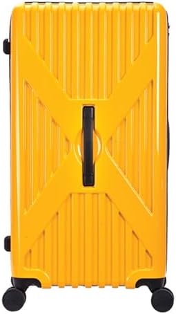 LUSHBERRY AXEL Luggage (29 INCH) Trunk Size Luggage Polycarbonate Hard Case Japan Hinomoto Double Wheels Anti Theft Travel Bags Suitcase International Lock Large Capacity Volume (Yellow)