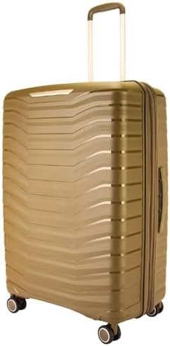 Pierre Cardin Unbreakable Luggage,Expandable Zipper,4 Spiner Whels, Set of 4 PCS (Champ)