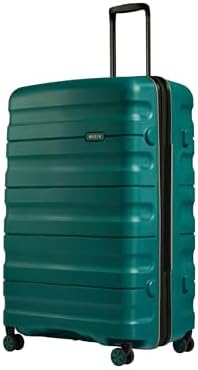 ANTLER - Lincoln Hard Shell Large Suitcase - Durable, Lightweight & Expandable, 4 Spinner Wheels - Adjustable Handle, TSA Lock, 80cm - Teal
