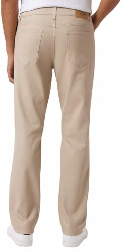 SIZE 36X30 - IZOD Mens Mid-Weight Comfort Stretch Knit Denim 5 Pocket Pant (US, Waist Inseam, Regular, Tan)