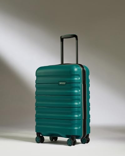 ANTLER - Lincoln Hard Shell Cabin Suitcase - 55x35x23cm 39L, Lightweight & Small, 4 Spinner Wheels - Adjustable Han
