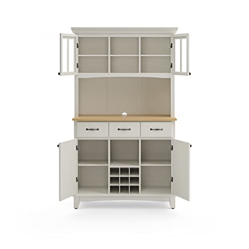 خزائن جانبية من هوم ستايلز، بوفيهات، خزائن، خزانة، طاولة تقديم مع خزانة، لون أبيض فاتح