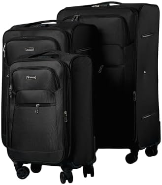 SONADA Lightweight Luggage Set of 3 ANTI Thef Lock 4 Double Wheels, Expandable Suitcase