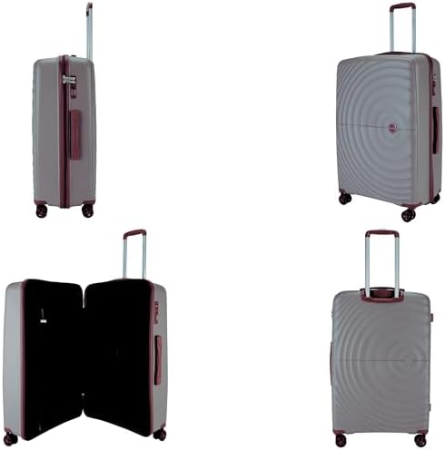 PRINCE Luggage Set of 3 Unbreakable Luggage with 4 Spinner Wheels, Luggage for Travel Light Weight Anti-Theft Lock, Size 20 24 28 Inch (Grey)