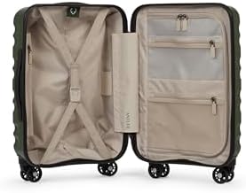 ANTLER - Cabin Suitcase with Pocket - Carry On Suitcase, Green - 56x35x23, Lightweight Suitcase for Travel & Holidays - Small Suitcase with Wheels - TSA Approved Locks