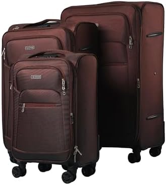 SONADA Lightweight Luggage Set of 3 ANTI Thef Lock 4 Double Wheels, Expandable Suitcase