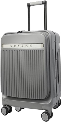 VERAGE Windsor Aluminum Carry On Suitcase, Polycarbonate Hardside Spinner Luggage, Green, Carry-On 20-Inch, Carry-On 20-Inch, Hardside Spinner Luggage (Grey)