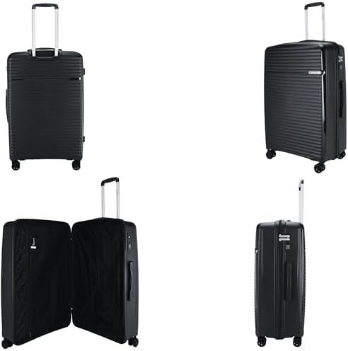 PRINCE Luggage Set of 3 Unbreakable Luggage with 4 Spinner Wheels, Luggage for Travel Light Weight Anti-Theft Lock,Size 20 24 28 Inch (Black