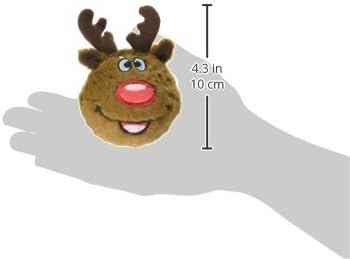 Fabdog Faballs Dog Ball Toys - Super Squeaky Durable Dog Toys for All Breeds - Plush Dog Squeak Toy Balls | Reindeer Small