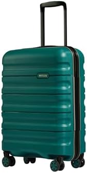 ANTLER - Lincoln Hard Shell Cabin Suitcase - 55x35x23cm 39L, Lightweight & Small, 4 Spinner Wheels - Adjustable Han