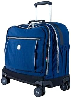 WIRES 8 Wheels trolley bag with lunch bag, pencil case and lunch box (Navy)