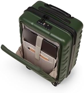 ANTLER - Cabin Suitcase with Pocket - Carry On Suitcase, Green - 56x35x23, Lightweight Suitcase for Travel & Holidays - Small Suitcase with Wheels - TSA Approved Locks