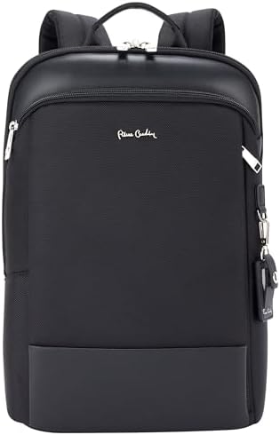 Pierre Cardin Unisex Professional Travel Laptop Backpack, Extensible Business Bag, Water Resistant College Backpack PB87071 Black