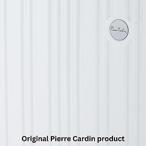 Pierre Cardin 20 Inch laptop trolley bag Strong shell Front Pocket with Laptop Compartment rolling laptop bag for business and Travel, TSA Approved Lock (PC86326-White
