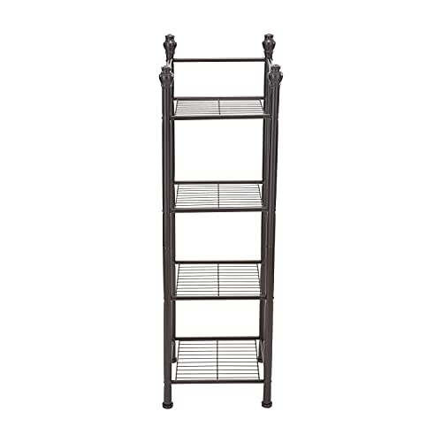 Organize It All 4 Tier Belgium Shelf Tower, Space Saver, Bathroom Organizer