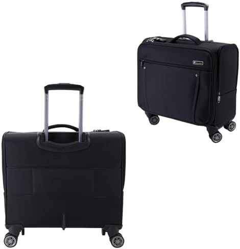 Pierre Cardin Rolling Laptop Case Set of 2 Pilot Business Bag for Travel And Laptop briefcase,International Lock 8Wheel For Easy Moveing