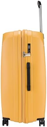 Pierre Cardin Unbreakable Luggage Set of 4, Anti Theft Double Zipper With International Lock Suitcase for Travel, 4 Double Silent Wheels, Expandable Zipper for More Space, Unisex Suitcase (Yellow)